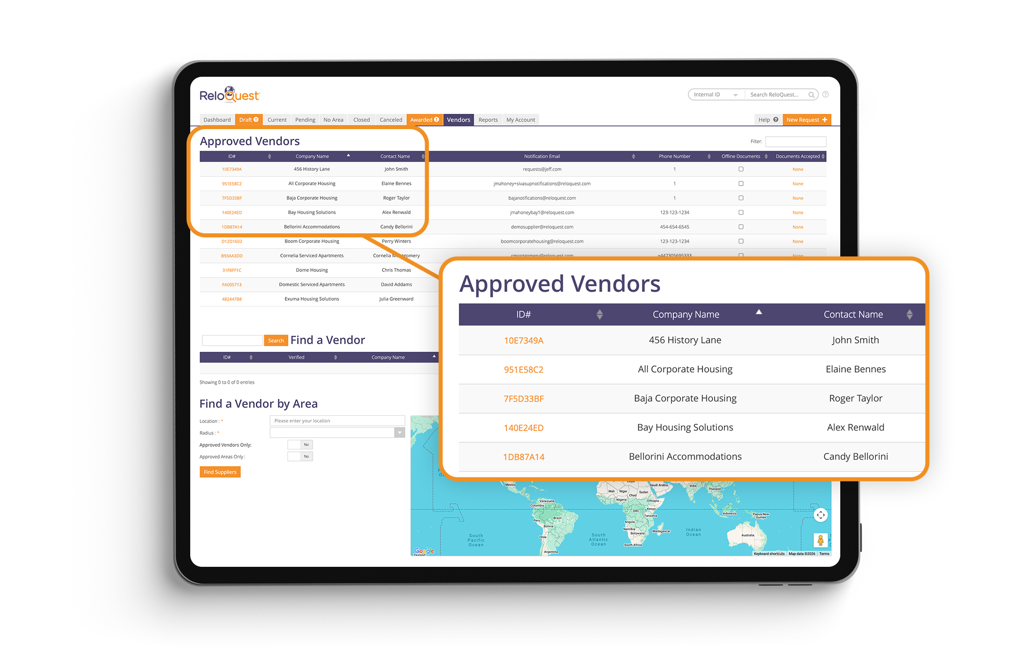 Preloaded Carrier-Approved Vendor Networks
